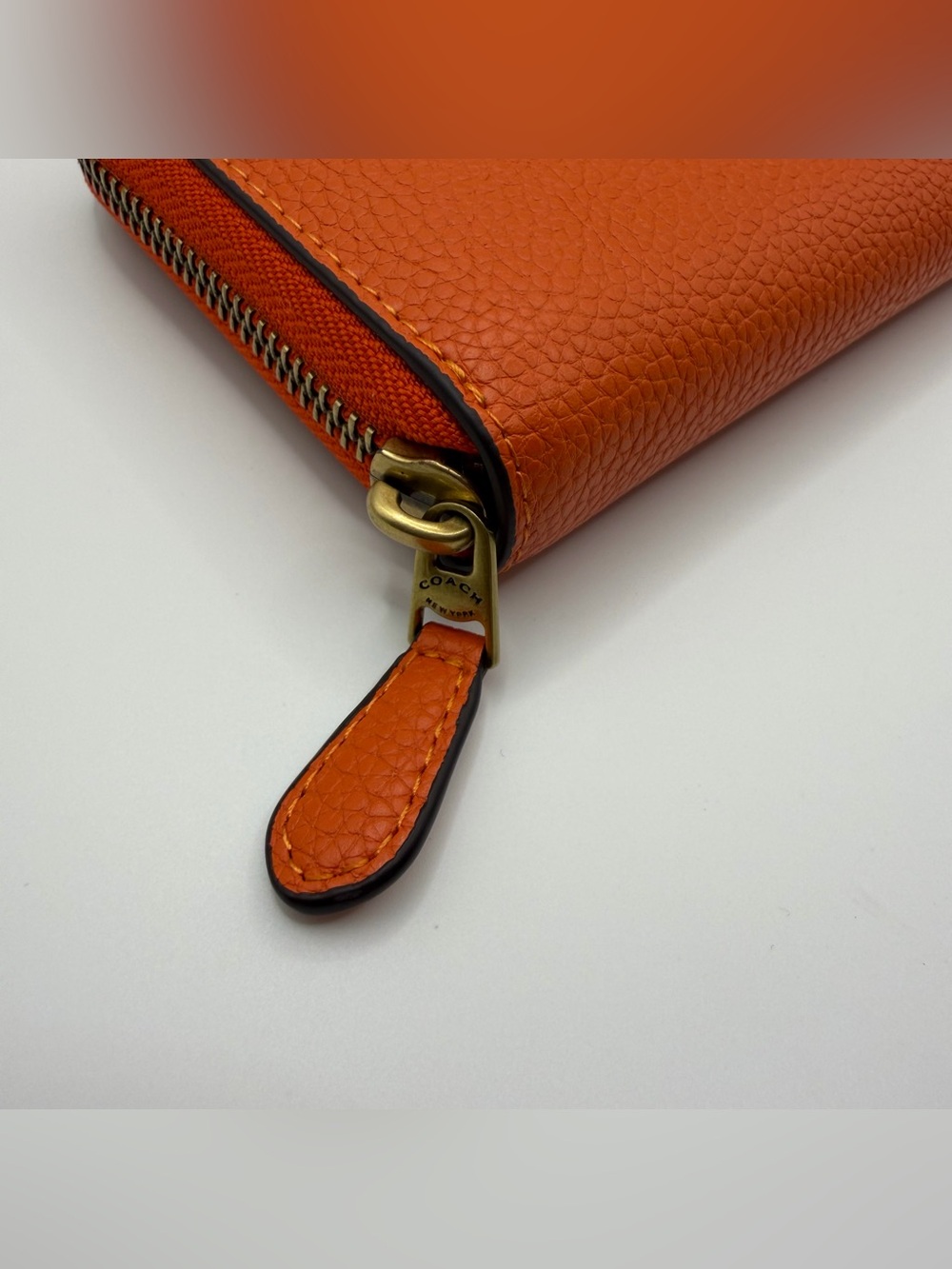 Coach Orange Continental Zip Wallet - Picture 5 of 9